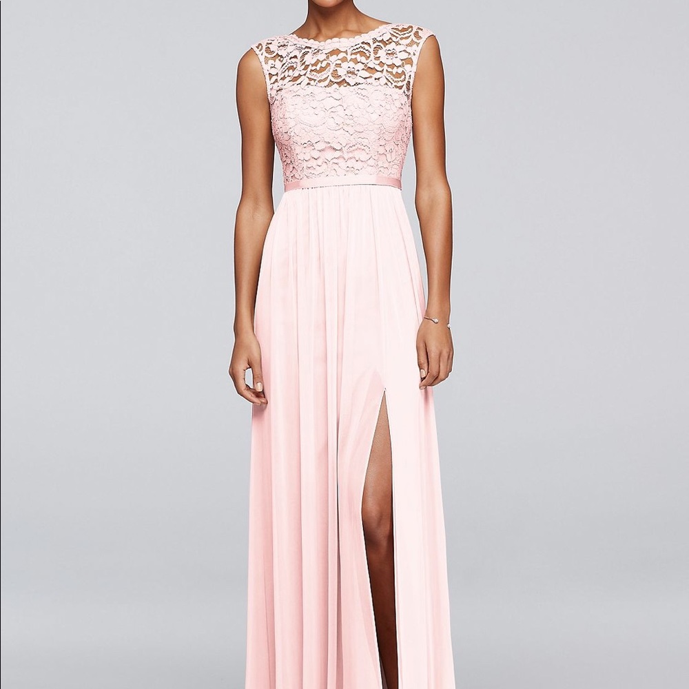 David’s Bridal Bridesmaid Dress Lace Bodice